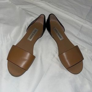 Black and Tan Steve Madden Flats